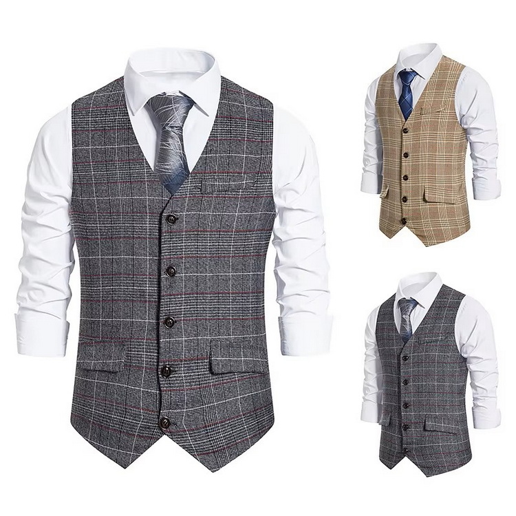 Mens Formal Polyester Blend Work Tuxedo Vest (1) Rompi Tuksedo Kerja Campuran Poliester Formal Pria (1)