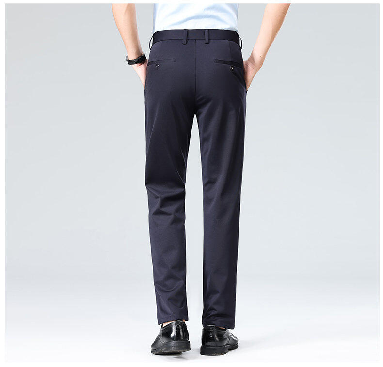 Mens Solid Stretch Straight Fit Dress Pants (5) Mens Solid Stretch Straight Fit Dress Pants (5)