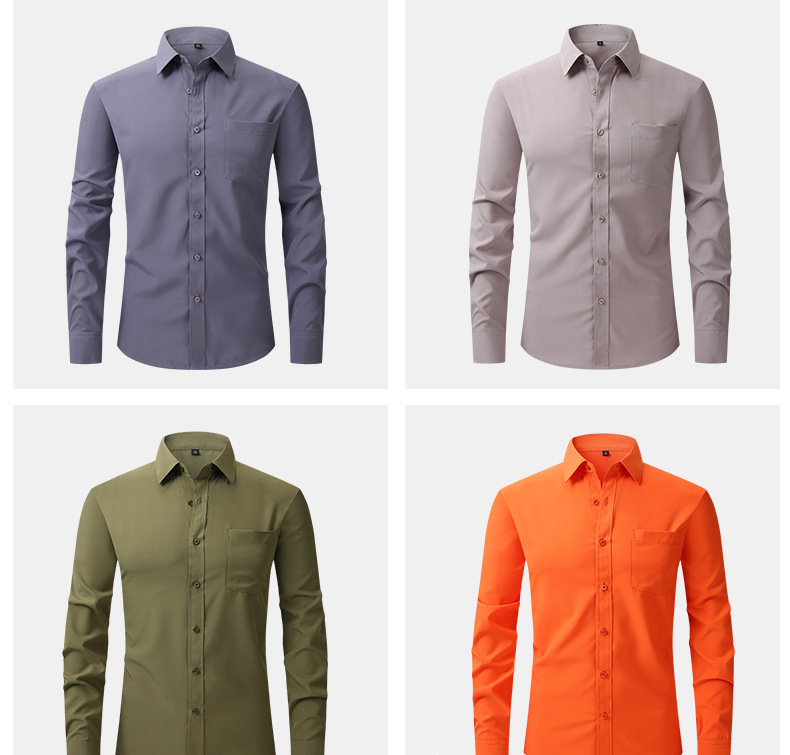 Mens Solid Easy Care Business Commute Shirt (4) Mens Solid Easy Care Business Commute Shirt (4)