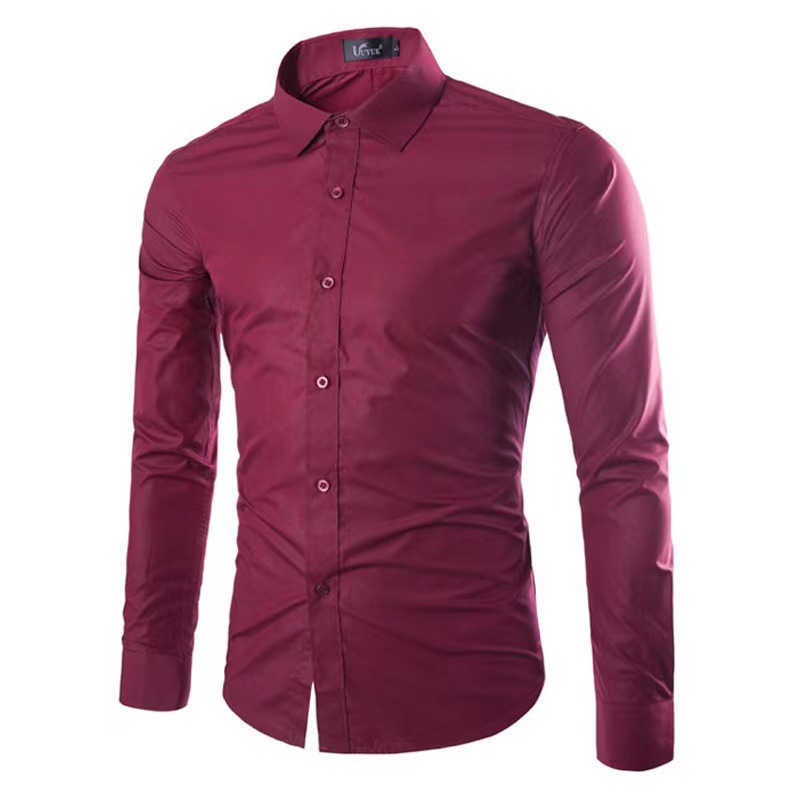 Mens Solid Wrinkle Resistant Casual Long Sleeve Shirt (4) Mens Solid Wrinkle Resistant Casual Long Sleeve Shirt (4)