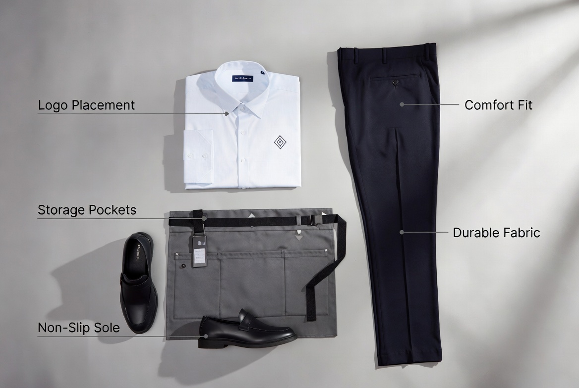 Waiter Uniform Components And Branding Waiter Uniform Components And Branding