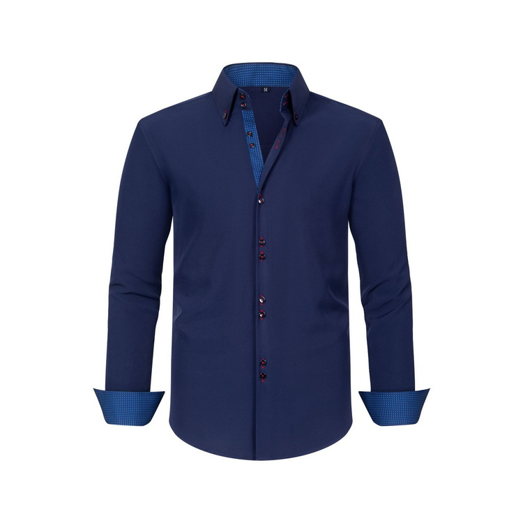 Mens Polka Dot Stretch Double Breasted Shirt (1) Mens Polka Dot Stretch Double Breasted Shirt (1)
