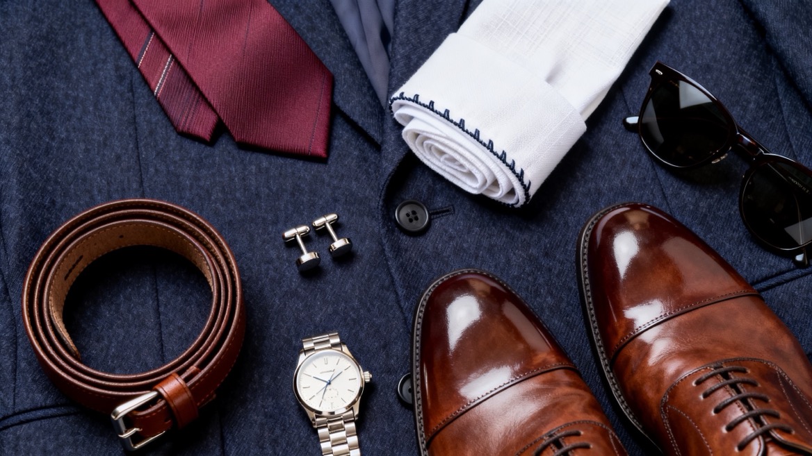 Essential Men’s Suit Accessories Flat Lay Essential Men’s Suit Accessories Flat Lay