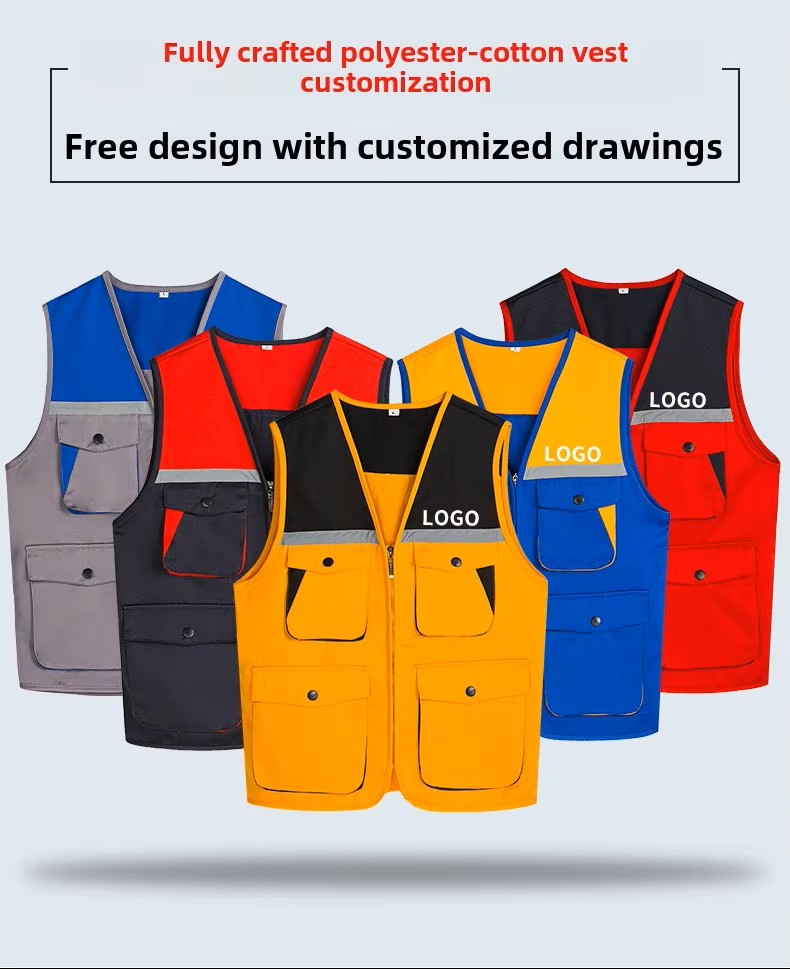 Unisex Custom Logo Breathable Hi Vis Work Vest (1) Unisex Custom Logo Breathable Hi Vis Work Vest (1)