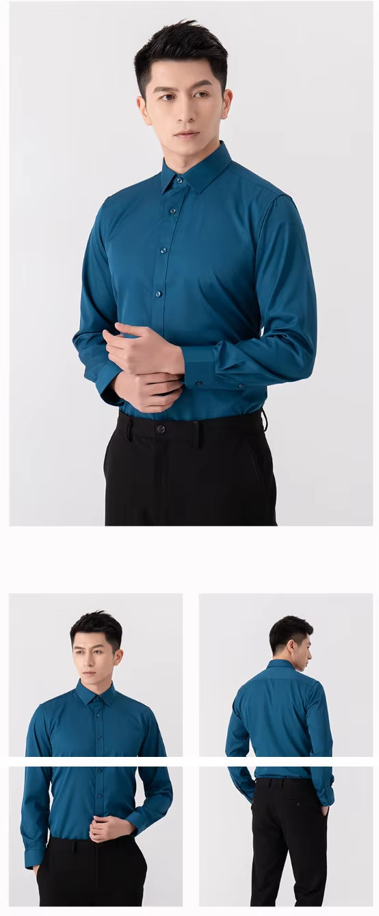 Mens Custom Logo Pure Cotton Work Dress Shirt Mens Custom Logo Pure Cotton Work Dress Shirt