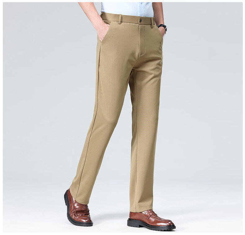 Mens Solid Stretch Straight Fit Dress Pants (6) Mens Solid Stretch Straight Fit Dress Pants (6)