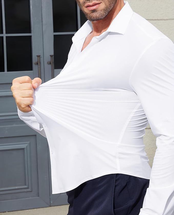 Mens Non Iron Stretch Business Dress Shirt (10) Mens Non Iron Stretch Business Dress Shirt (10)