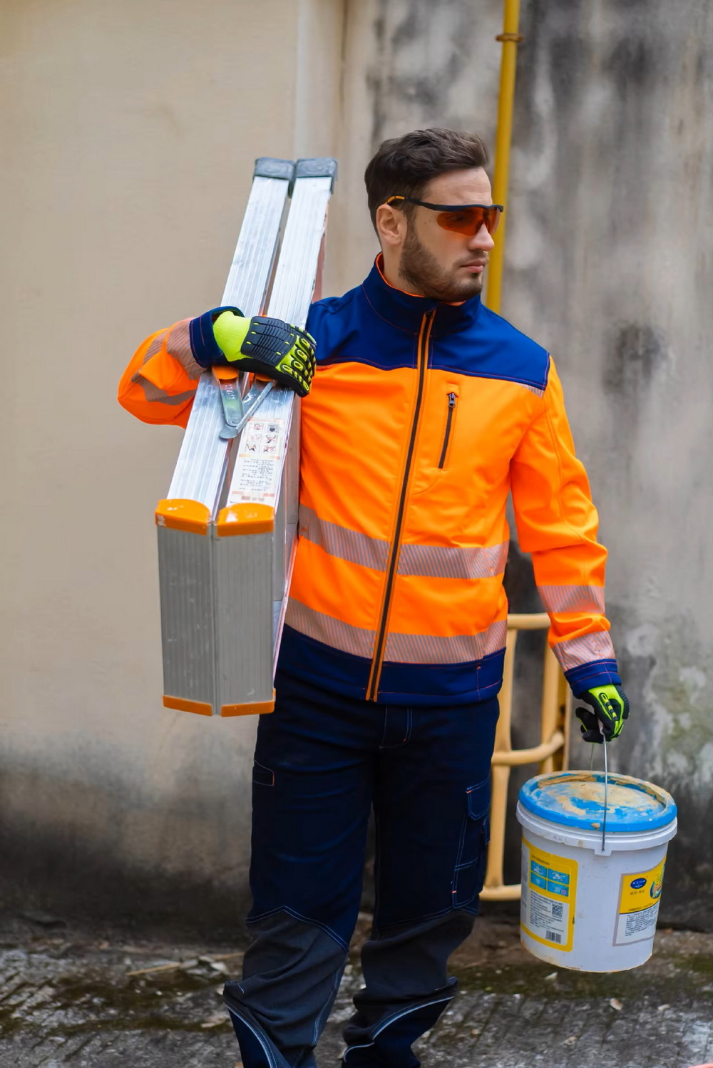 Mens Reflective Hi Vis Construction Work Jacket (1) Mens Reflective Hi Vis Construction Work Jacket (1)