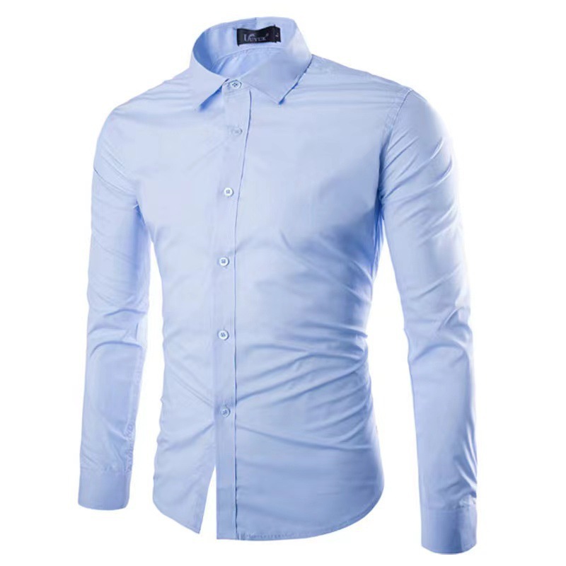 Mens Solid Wrinkle Resistant Casual Long Sleeve Shirt (2) Mens Solid Wrinkle Resistant Casual Long Sleeve Shirt (2)