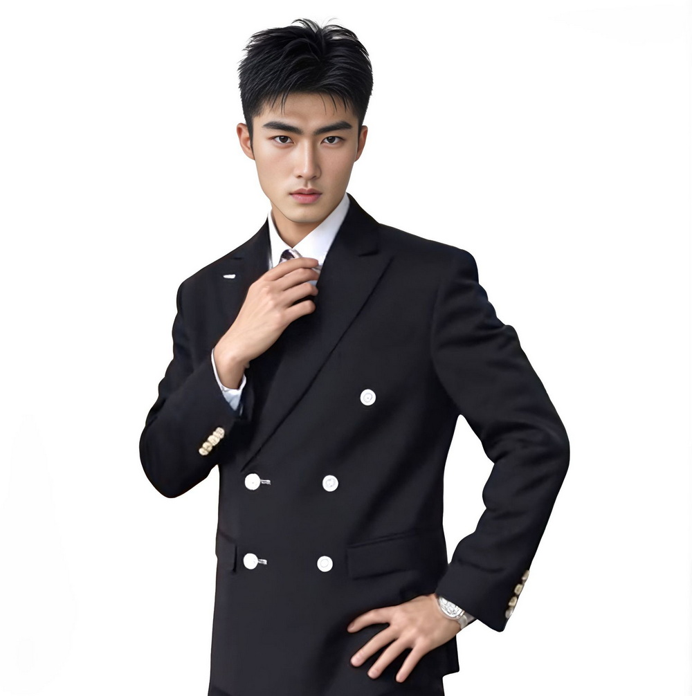 Men's Double-Breasted Smart Casual Two-Piece Suit (3) Men's Double-Breasted Smart Casual Two-Piece Suit (3)