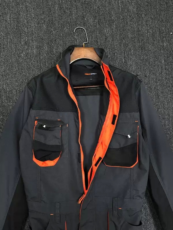 Mens Charcoal Tactical Multi Pocket Coveralls (1) Mens Charcoal Tactical Multi Pocket Coveralls (1)