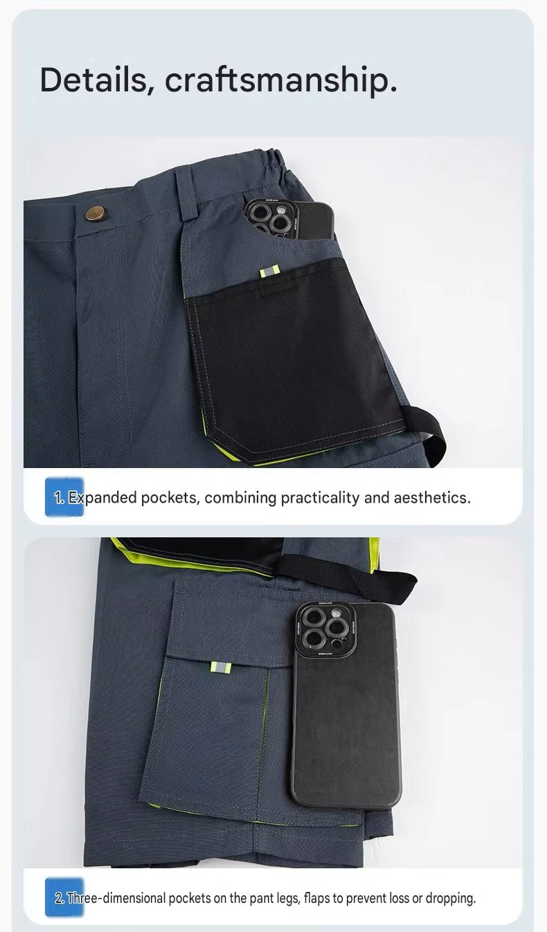 Mens Elastic Waist Anti Wrinkle Work Shorts (2) Mens Elastic Waist Anti Wrinkle Work Shorts (2)