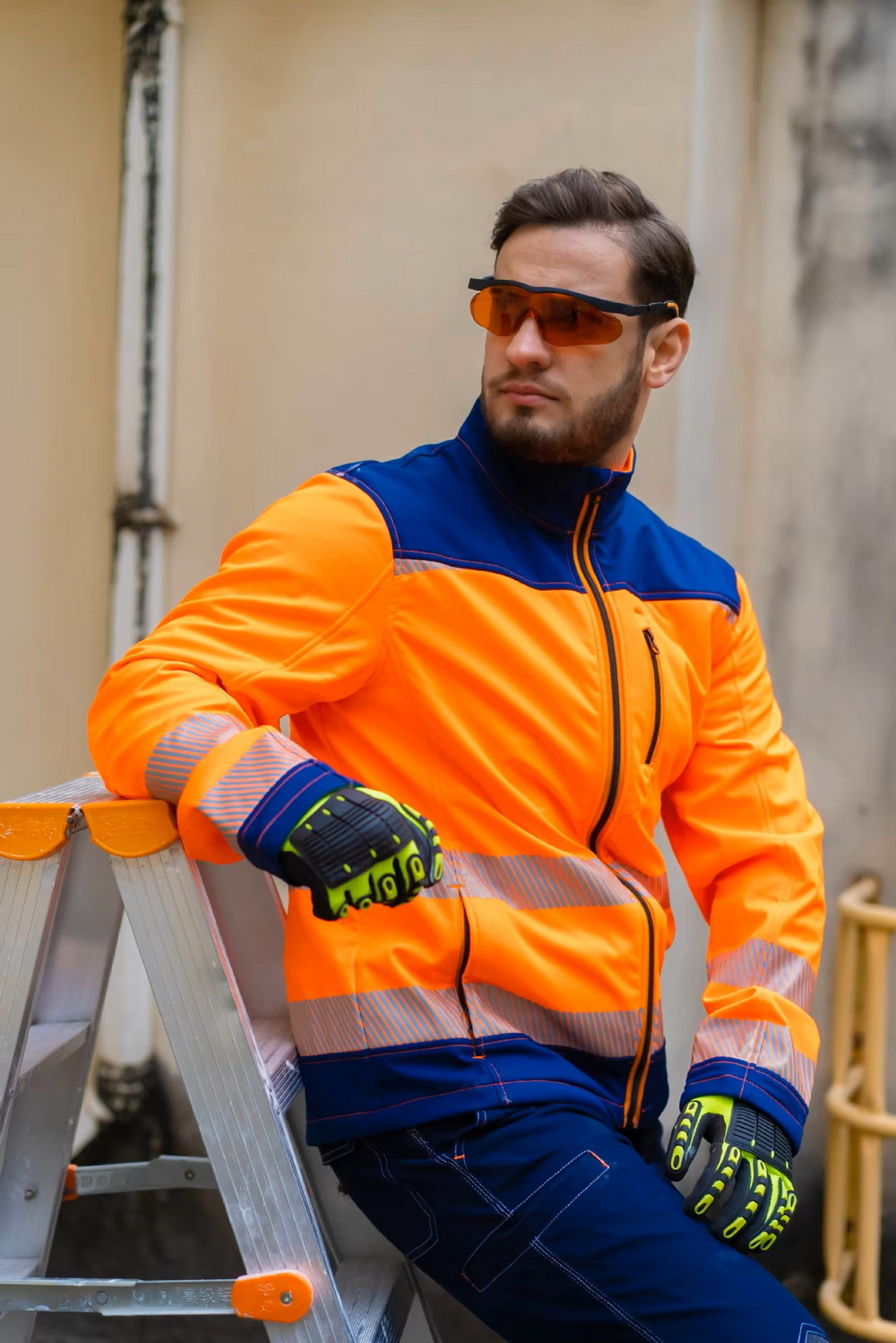 Mens Reflective Hi Vis Construction Work Jacket (2) Mens Reflective Hi Vis Construction Work Jacket (2)