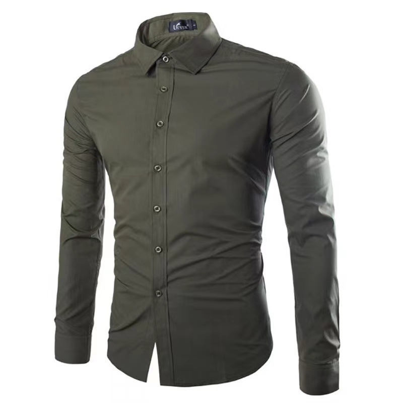 Mens Solid Wrinkle Resistant Casual Long Sleeve Shirt (7) Mens Solid Wrinkle Resistant Casual Long Sleeve Shirt (7)