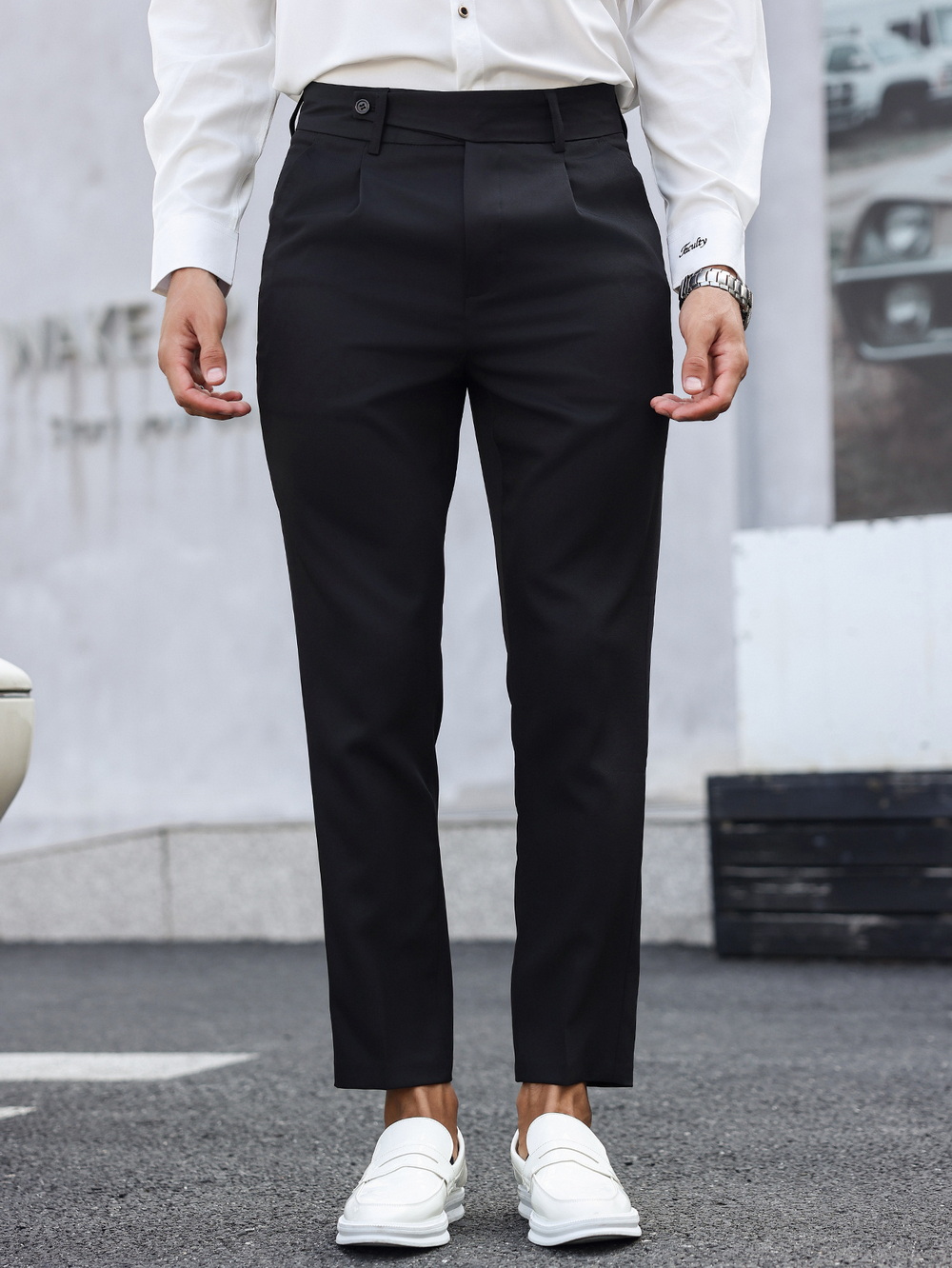 Mens Spring Autumn Black Business Dress Pants (3) Mens Spring Autumn Black Business Dress Pants (3)