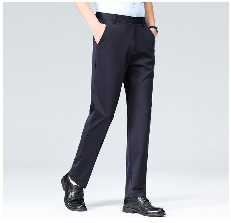 Mens Solid Stretch Straight Fit Dress Pants (1) Mens Solid Stretch Straight Fit Dress Pants (1)