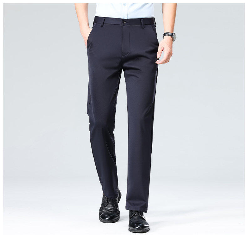 Mens Solid Stretch Straight Fit Dress Pants (7) Mens Solid Stretch Straight Fit Dress Pants (7)