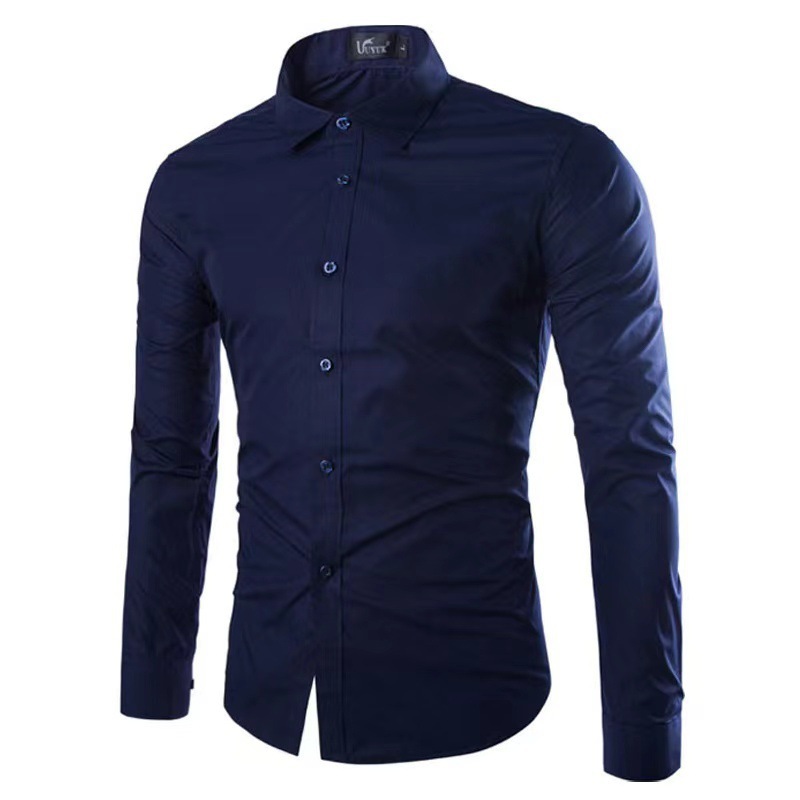 Mens Solid Wrinkle Resistant Casual Long Sleeve Shirt (1) Mens Solid Wrinkle Resistant Casual Long Sleeve Shirt (1)