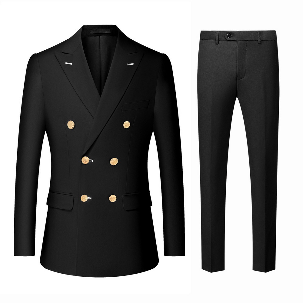 Men's Double-Breasted Smart Casual Two-Piece Suit (1) Men's Double-Breasted Smart Casual Two-Piece Suit (1)