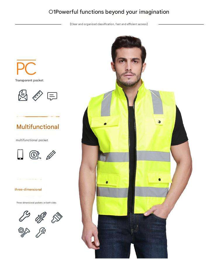 Unisex Oxford Waterproof Hi Vis Safety Vest (2) Unisex Oxford Waterproof Hi Vis Safety Vest (2)