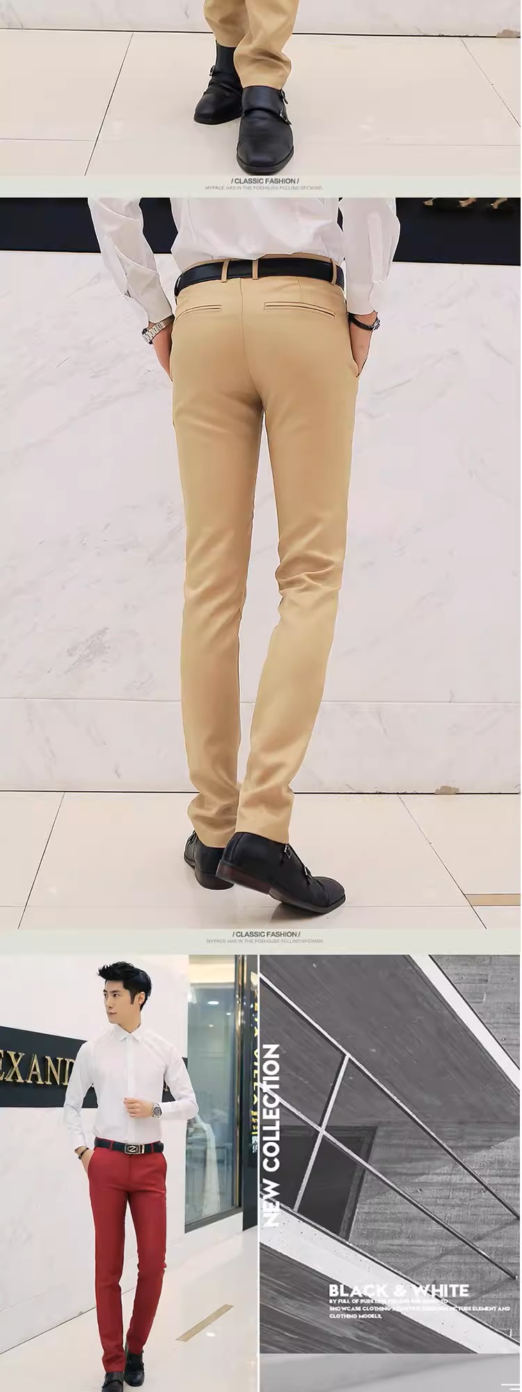 Mens Slim Fit Smart Casual Work Dress Pants (2) Mens Slim Fit Smart Casual Work Dress Pants (2)