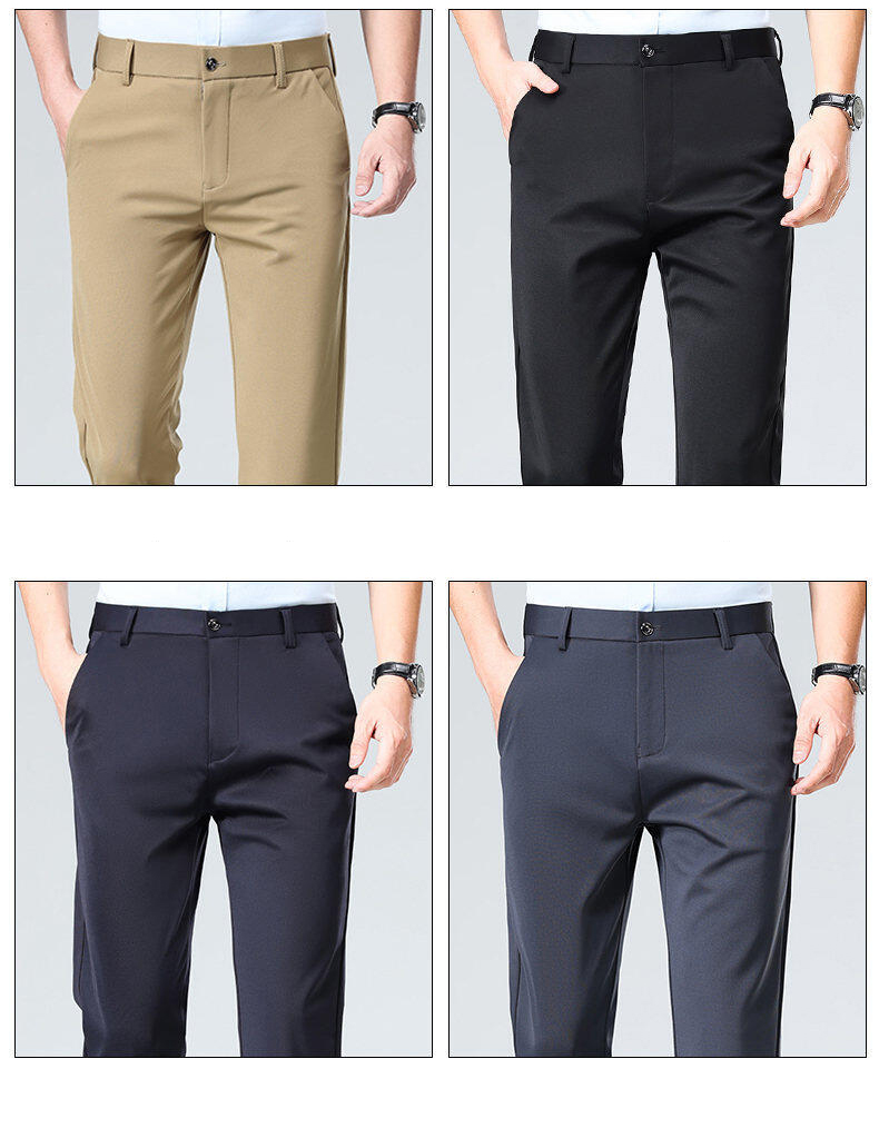 Mens Solid Stretch Straight Fit Dress Pants (9) Mens Solid Stretch Straight Fit Dress Pants (9)