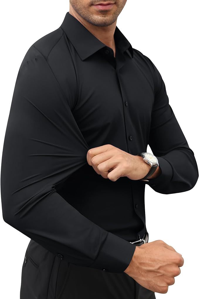 Mens Non Iron Stretch Business Dress Shirt (1) Mens Non Iron Stretch Business Dress Shirt (1)