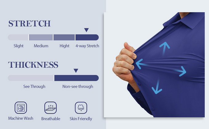 Mens Non Iron Stretch Business Dress Shirt (7) Mens Non Iron Stretch Business Dress Shirt (7)