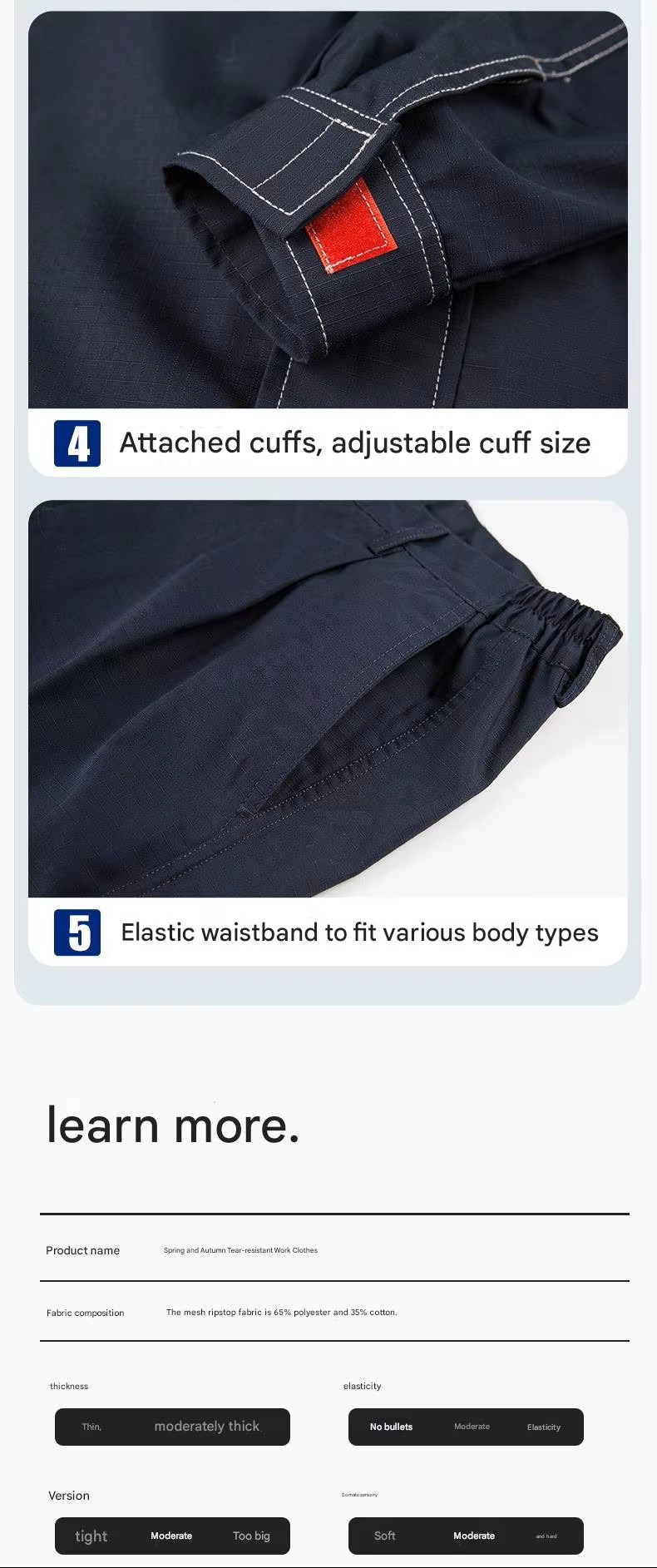 Unisex Soft Long Sleeve Workwear for Factory (2) Unisex Soft Long Sleeve Workwear for Factory (2)
