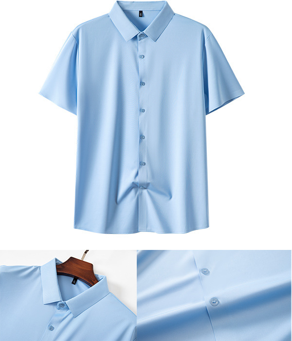 Mens High Stretch Short Sleeve No Iron Shirt (7) Mens High Stretch Short Sleeve No Iron Shirt (7)