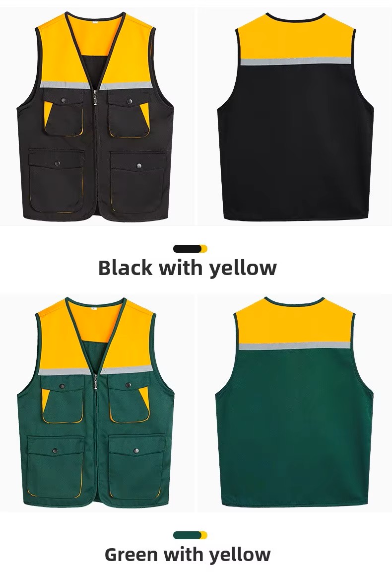 Unisex Custom Logo Breathable Hi Vis Work Vest (5) Unisex Custom Logo Breathable Hi Vis Work Vest (5)