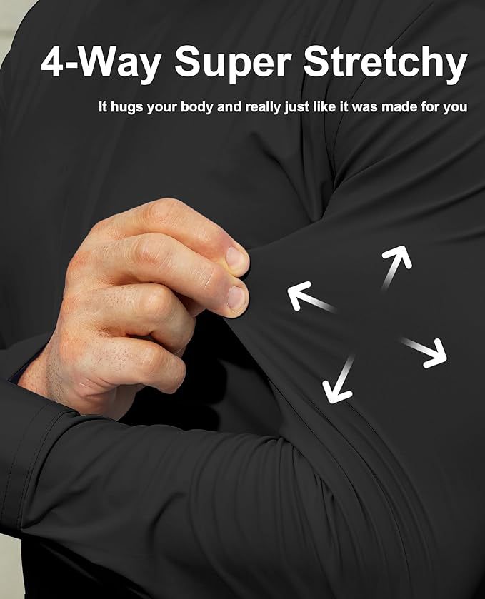 Mens Non Iron Stretch Business Dress Shirt (5) Mens Non Iron Stretch Business Dress Shirt (5)
