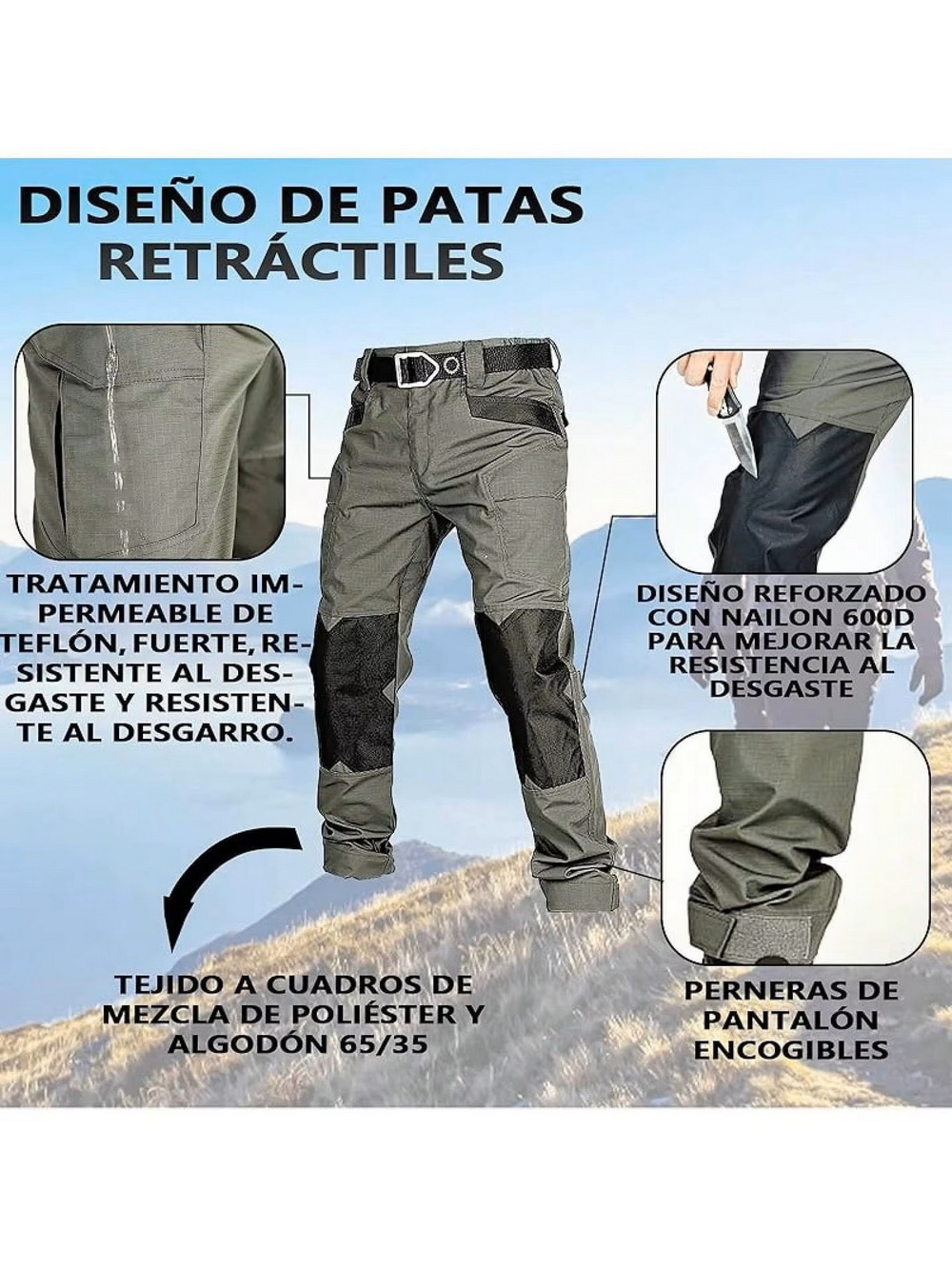 Mens Multi Pocket Tactical Outdoor Trousers (2) Mens Multi Pocket Tactical Outdoor Trousers (2)