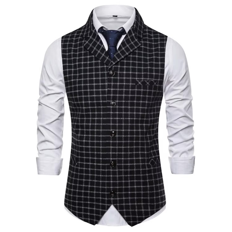 Mens Formal Polyester Blend Work Tuxedo Vest (3) Rompi Tuksedo Kerja Campuran Poliester Formal Pria (3)
