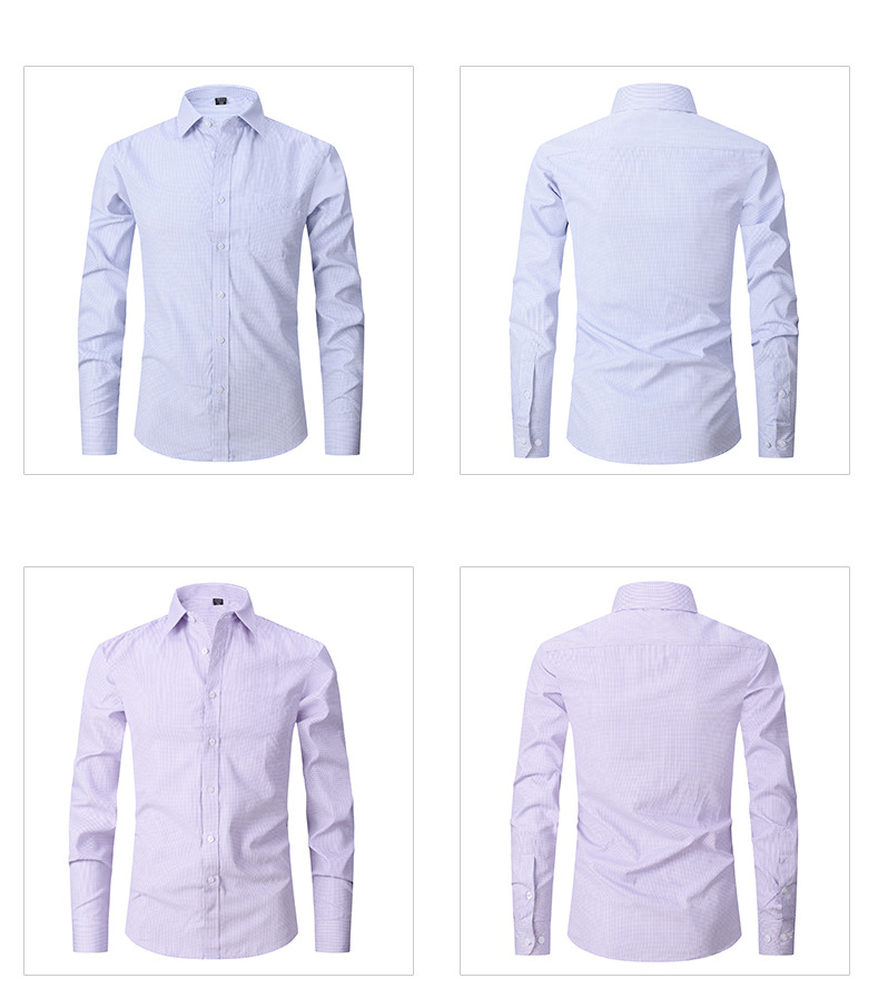 Mens Smart Casual Fine Check Striped Shirt (6) Mens Smart Casual Fine Check Striped Shirt (6)