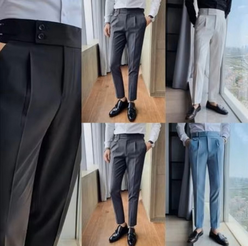 Mens Slim Fit Solid Color Trousers (1) Mens Slim Fit Solid Color Trousers (1)