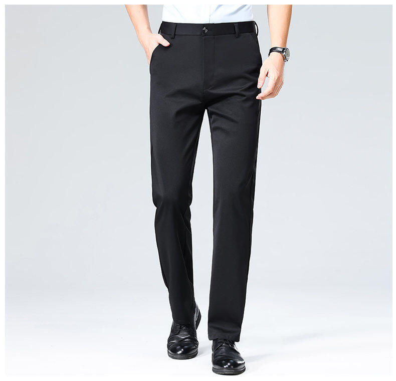 Mens Solid Stretch Straight Fit Dress Pants (10) Mens Solid Stretch Straight Fit Dress Pants (10)