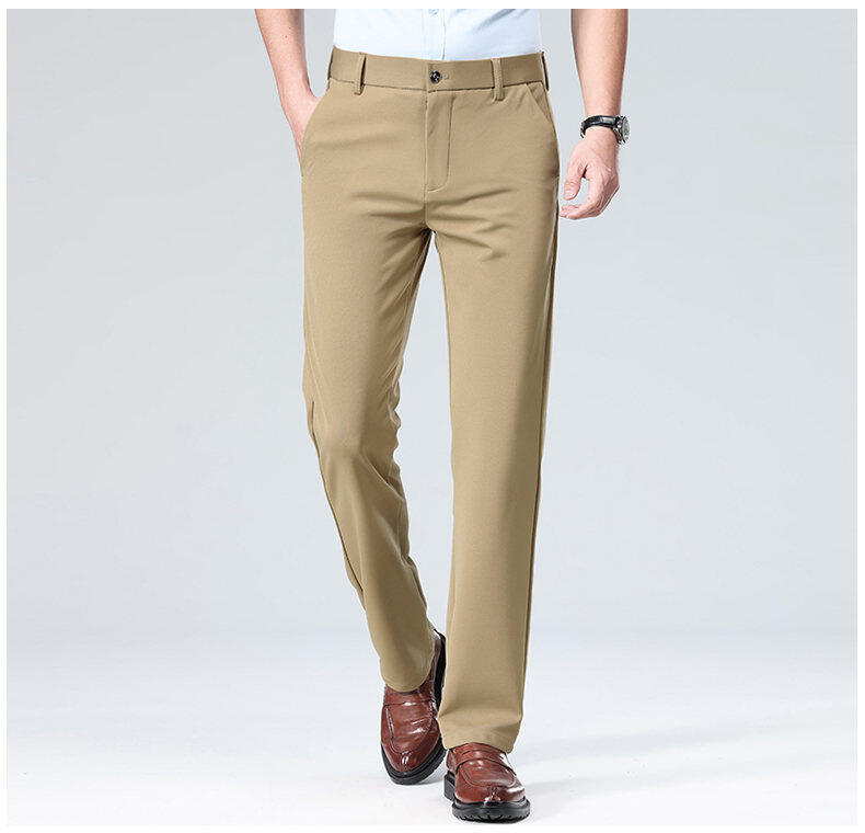 Mens Solid Stretch Straight Fit Dress Pants (4) Mens Solid Stretch Straight Fit Dress Pants (4)
