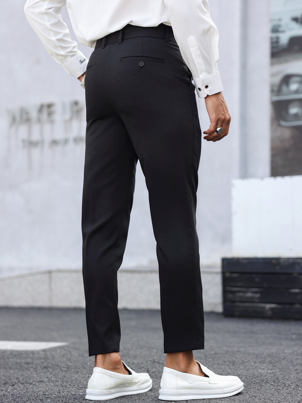 Mens Spring Autumn Black Business Dress Pants (5) Mens Spring Autumn Black Business Dress Pants (5)