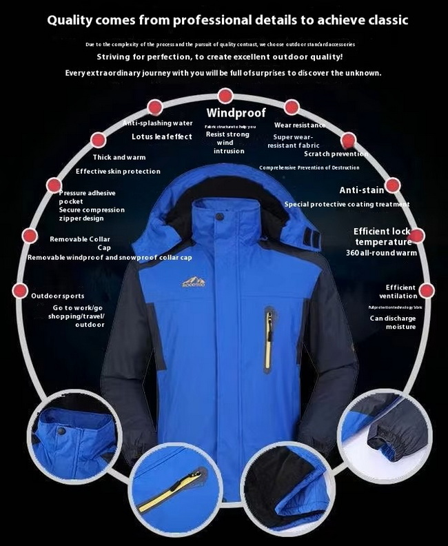 Unisex Padded Windproof Outdoor Work Uniform (3) Uniforme de trabajo al aire libre unisex acolchado a prueba de viento (3)