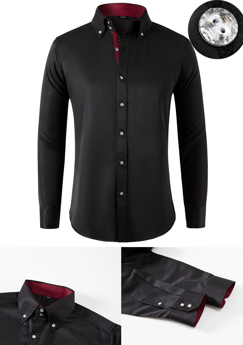 Mens Long Sleeve Slim Fit Smart Casual Shirt (14) Mens Long Sleeve Slim Fit Smart Casual Shirt (14)