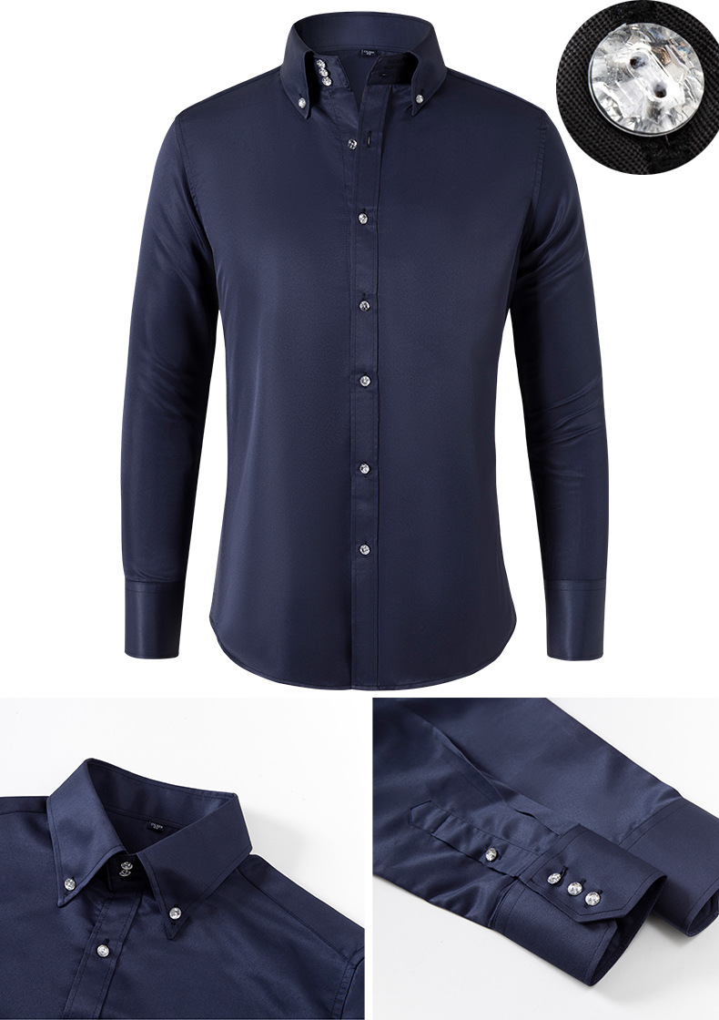 Mens Long Sleeve Slim Fit Smart Casual Shirt (2) Mens Long Sleeve Slim Fit Smart Casual Shirt (2)