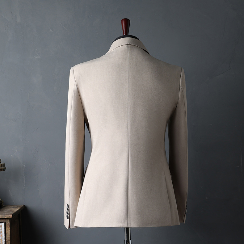 Beige Double-Breasted Suit Set (1)