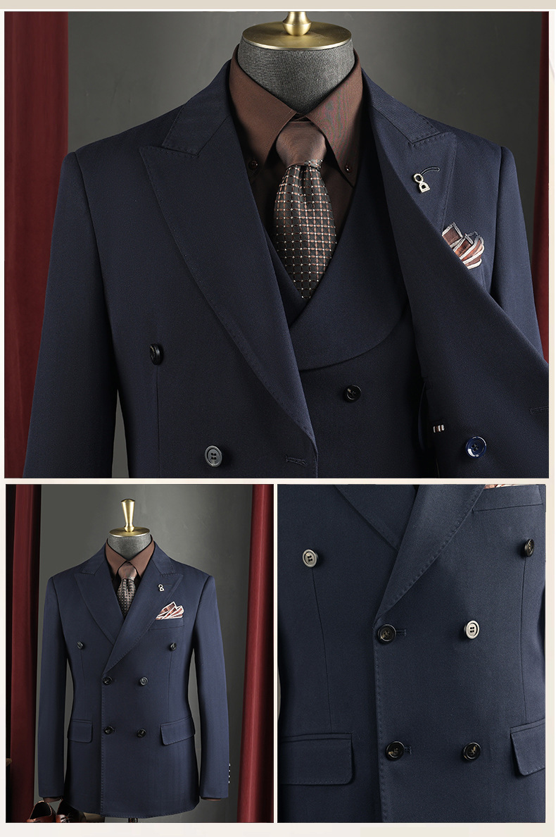 Men's Double-Breasted Business Blazer (9)