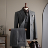 Men's Double-Breasted Checked Suit Set