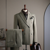 Men's Double-Breasted Checked Suit Set