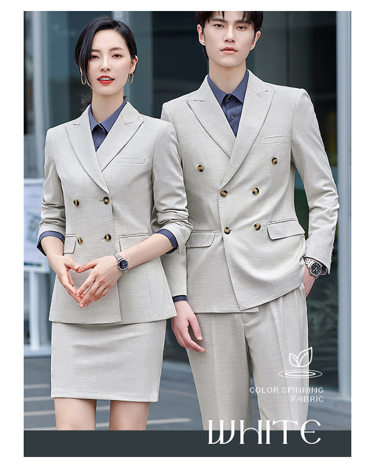 Unisex Double-Breasted Pinstripe Workwear Blazer (2)