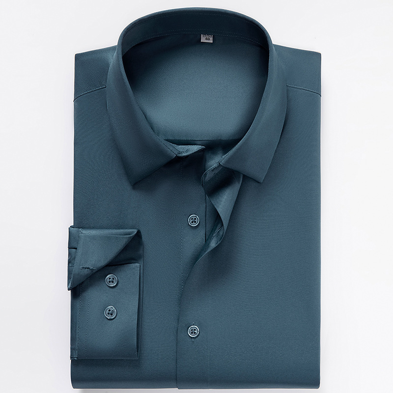 Mens Satin Silk Non Iron Business Dress Shirt (22)