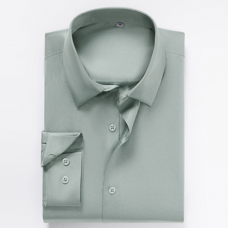 Mens Satin Silk Non Iron Business Dress Shirt (10)