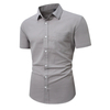 Mens Slub Cotton Short Sleeve Casual Shirt